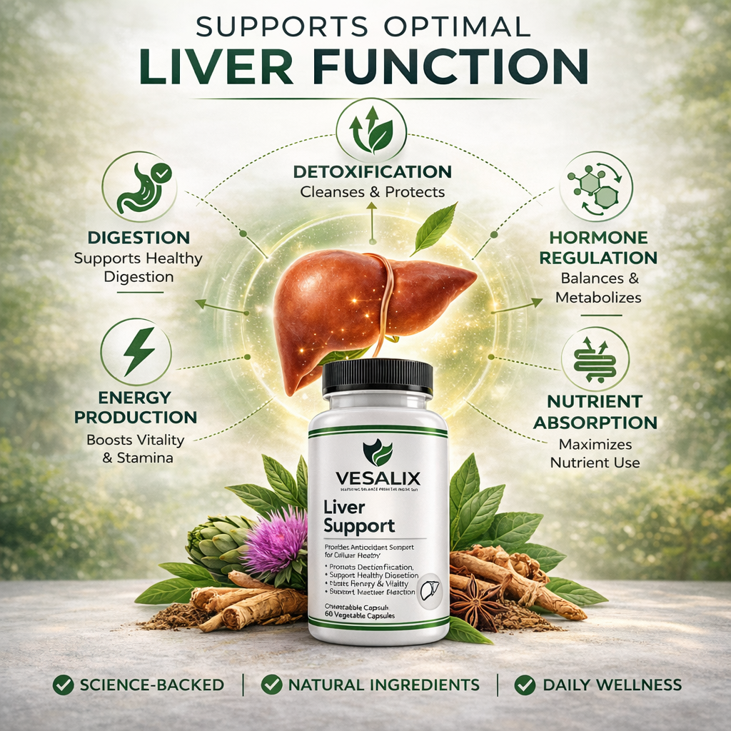 Liver and Metabolic Support Supplement – Supports Digestion & Cellular Health – 20 Day Supply 60 Vegetarian Capsules