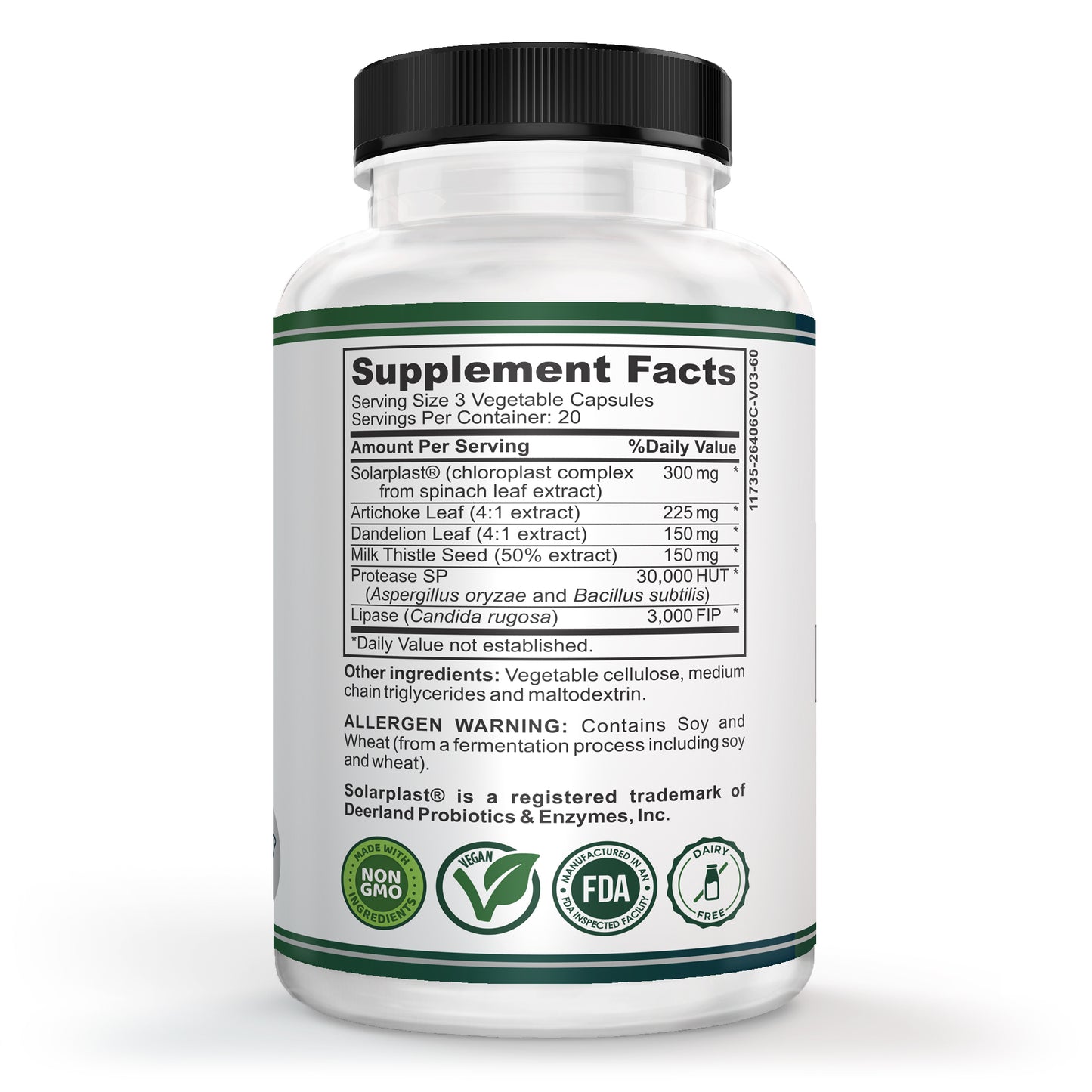 Liver and Metabolic Support Supplement – Supports Digestion & Cellular Health – 20 Day Supply 60 Vegetarian Capsules