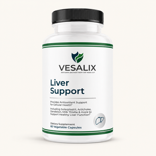Vesalix Liver Support Supplement with Solarplast® – Digestive Enzymes, Milk Thistle, Artichoke – 60 Capsules
