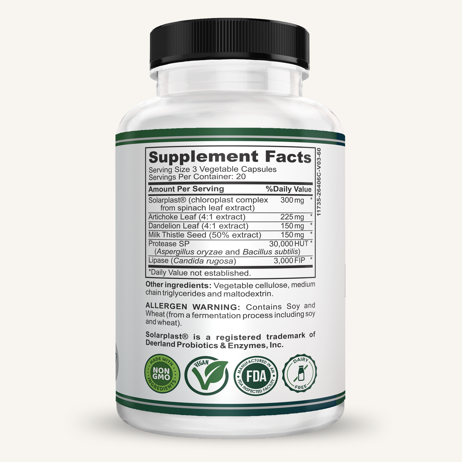 Vesalix Liver Support Supplement with Solarplast® – Digestive Enzymes, Milk Thistle, Artichoke – 60 Capsules