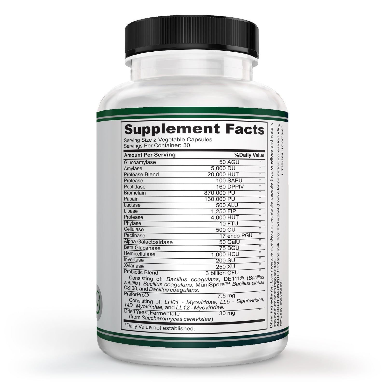 Vesalix Advanced Digestive Complex, Pre & Postbiotic + 18 Enzymes + 3 Billion CFU, PreforPro® & DE111®, 60 Capsules 30 Day Supply